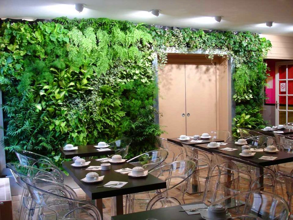 室内餐厅植物墙